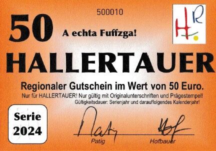 50er Hallertauer-Gutschein, Vorderseite