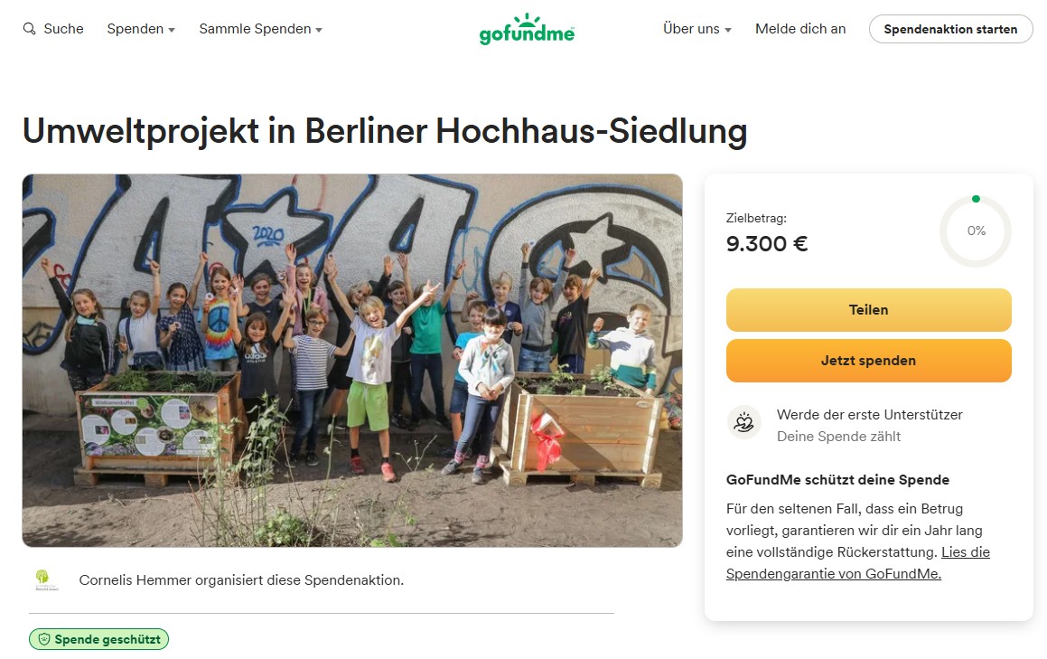 Spendenaufruf für Projekt der Stiftung für Mensch und Umwelt